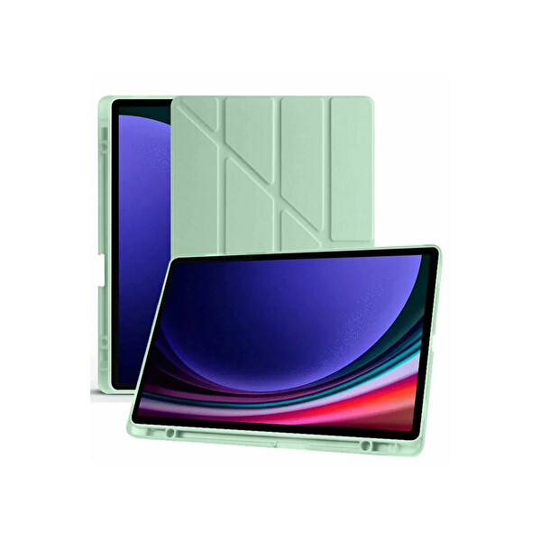Newface Samsung Galaxy X510 Tab S9 FE 11 Kılıf Kalemlikli Mars Tablet Kılıfı - Açık Yeşil