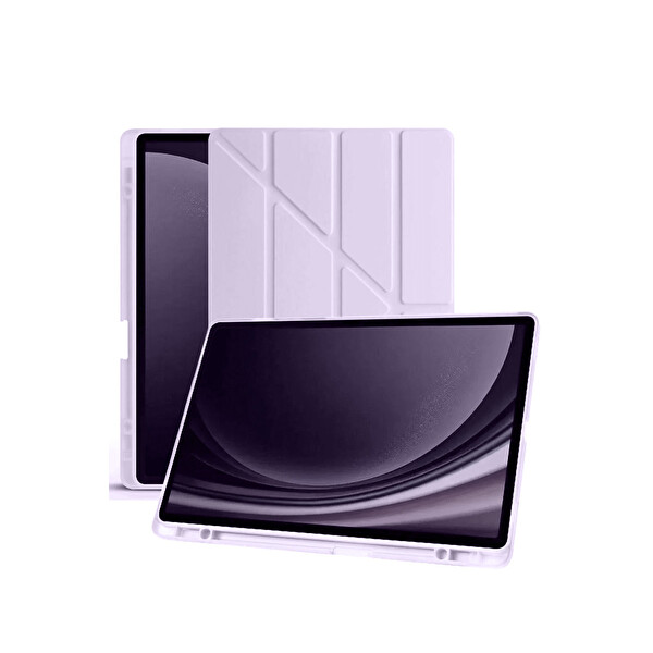 Newface Samsung Galaxy X610 Tab S9 FE Plus 12.4 Kılıf Kalemlikli Mars Tablet Kılıfı - Lila