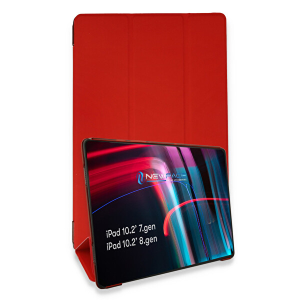 Newface Apple iPad 10.2 (7.Nesil) Kılıf Tablet Smart Kılıf - Kırmızı