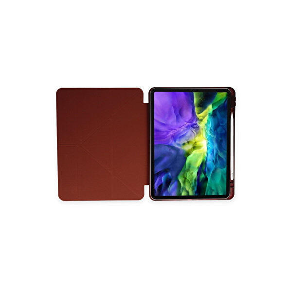 Newface Apple iPad 10.2 (8.Nesil) Kılıf Kalemlikli Mars Tablet Kılıfı - Mürdüm