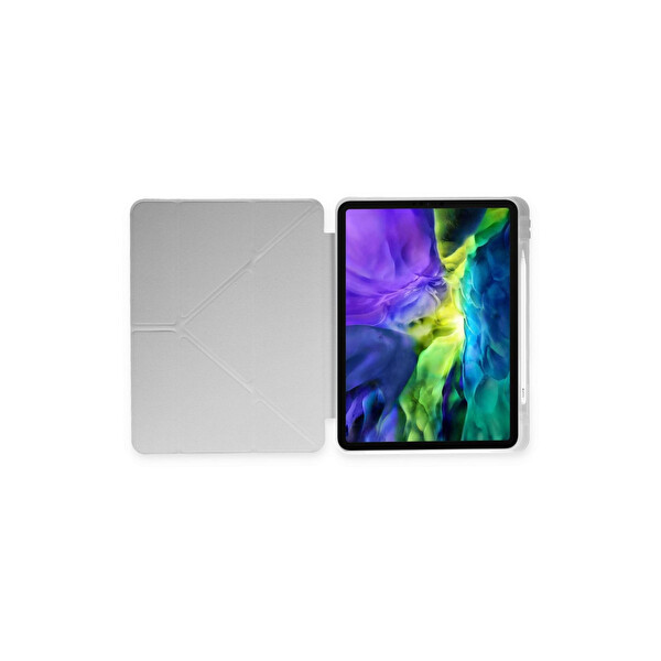 Newface Apple iPad 10.2 (8.Nesil) Kılıf Kalemlikli Mars Tablet Kılıfı - Gri