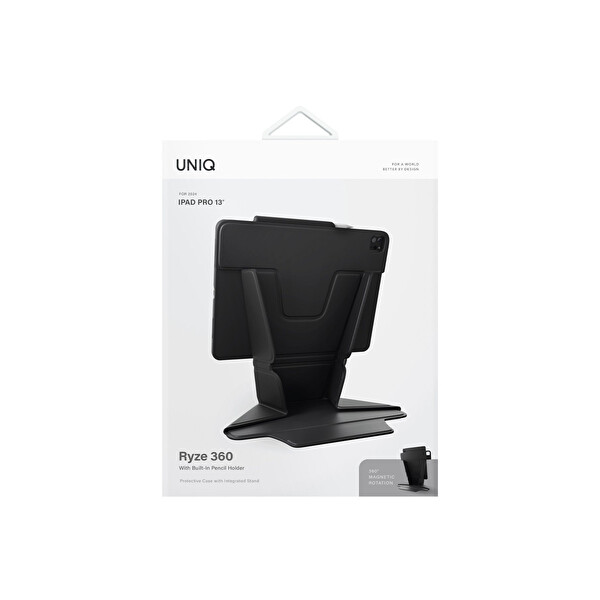 Uniq Apple iPad Pro 13 (2024) Ryze Standlı Katlanabilir Tablet Kapak - Siyah