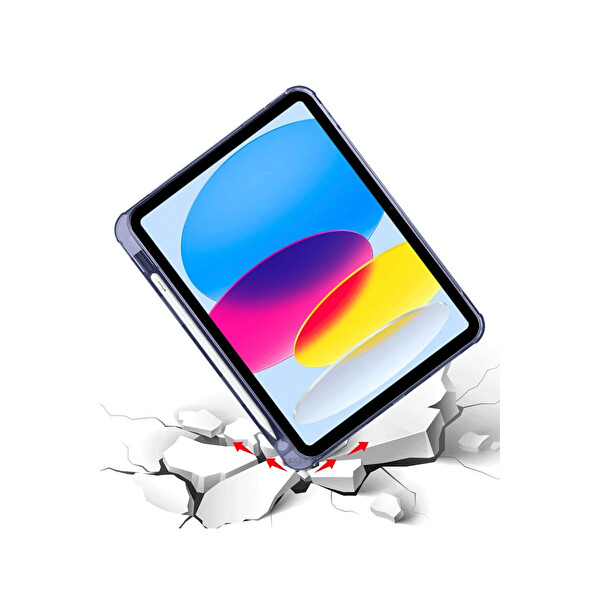Newface Apple iPad 2025 10.9 10.Nesil (A16) Kılıf Kalemlikli Mars Tablet Kılıfı - Lavender