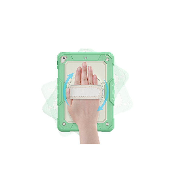Newface Apple iPad 5 Air 9.7 Kılıf Strap New Tablet Kapak - Yeşil