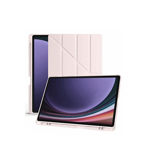 Newface Samsung Galaxy X510 Tab S9 FE 11 Kılıf Kalemlikli Mars Tablet Kılıfı - Rose Gold