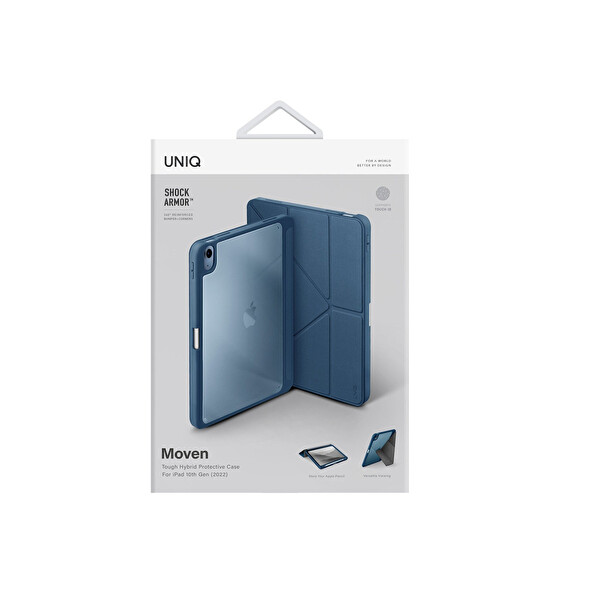 Uniq Apple iPad 2022 10.9 (10.Nesil) Moven Standlı Tablet Kapak - Açık Mavi