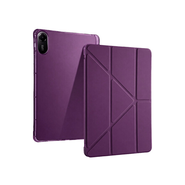 Newface Xiaomi Redmi Pad 2 Kalemlikli Mars Tablet Kılıfı - Mürdüm