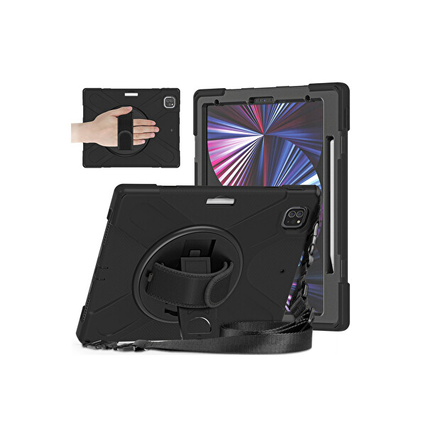 Newface Apple iPad Pro 12.9 (2020) Kılıf Amazing Tablet Kapak - Siyah