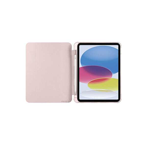 Newface Apple iPad 2025 10.9 10.Nesil (A16) Kılıf Kalemlikli Mars Tablet Kılıfı - Rose Gold