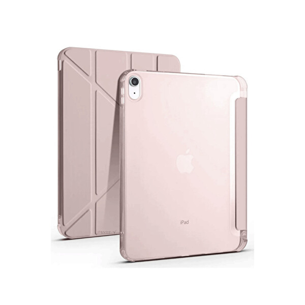 Newface Apple iPad 2025 10.9 10.Nesil (A16) Kılıf Kalemlikli Mars Tablet Kılıfı - Rose Gold