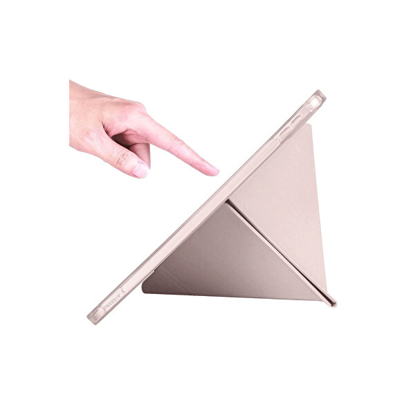 Newface Apple iPad 2025 10.9 10.Nesil (A16) Kılıf Kalemlikli Mars Tablet Kılıfı - Rose Gold