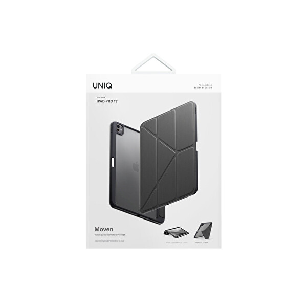 Uniq Apple iPad Pro 13 (2024) Moven Standlı Tablet Kapak - Gri