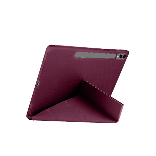 Newface Samsung Galaxy X510 Tab S9 FE 11 Kılıf Kalemlikli Mars Tablet Kılıfı - Mürdüm