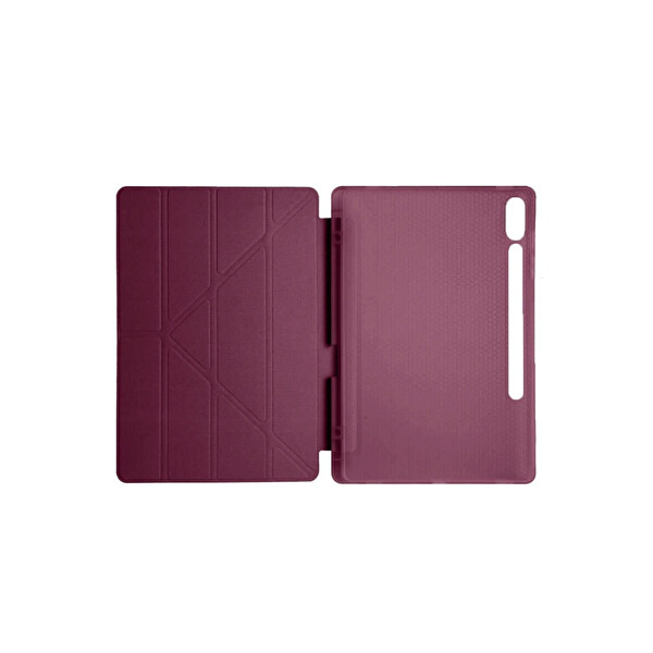 Newface Samsung Galaxy X510 Tab S9 FE 11 Kılıf Kalemlikli Mars Tablet Kılıfı - Mürdüm