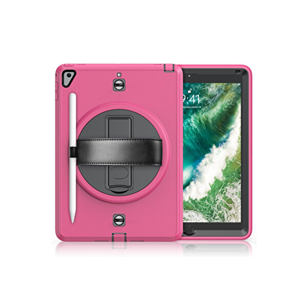 Newface Apple iPad 5 Air 9.7 Kılıf Strap-C Otterbox Tablet Kapak - Pembe