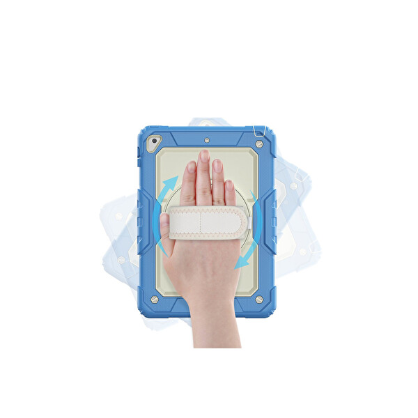 Newface Apple iPad 5 Air 9.7 Kılıf Strap New Tablet Kapak - Mavi
