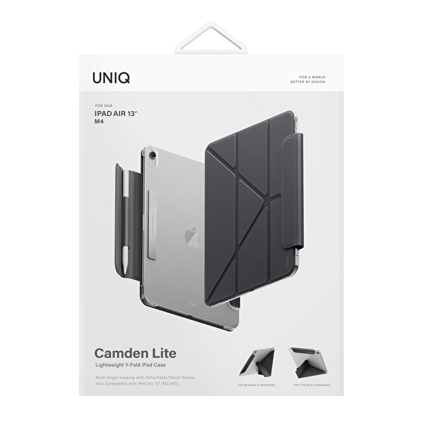 Uniq Apple iPad Air 13 (2024) Camden Lite Kalemlikli Tablet Kapak - Siyah