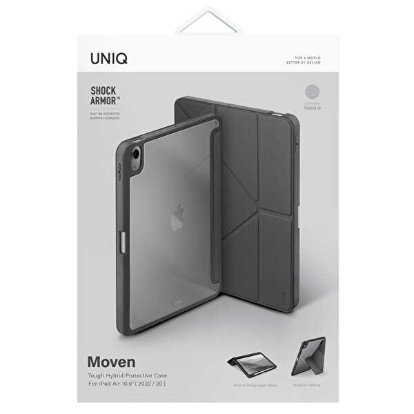 Uniq Apple iPad 2025 10.9 (10.Nesil) Moven Standlı Tablet Kapak - Gri