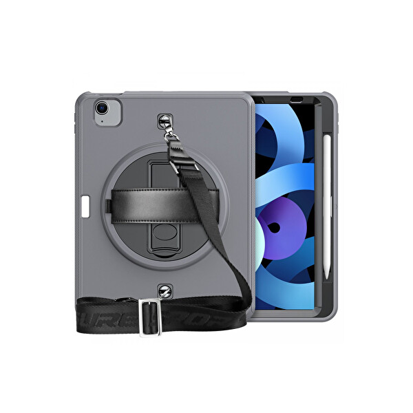 Newface Apple iPad Pro 11 (2020) Kılıf Strap-C Otterbox Tablet Kapak - Gri