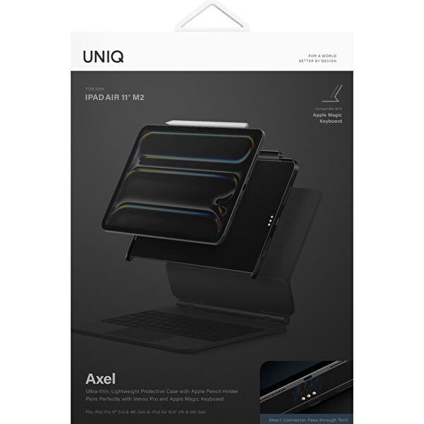 Uniq Apple iPad Pro 11 (2022) Axel Manyetik Tablet Kılıf - Siyah