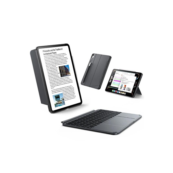ESR Apple iPad 2022 10.9 (10.Nesil) Shift Manyetik Klavyeli Tablet Kılıfı - Koyu Gri