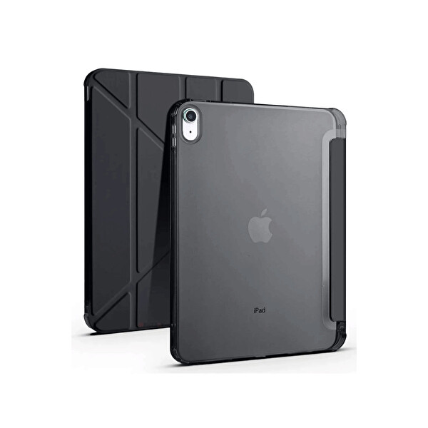 Newface Apple iPad 2025 10.9 10.Nesil (A16) Kılıf Kalemlikli Mars Tablet Kılıfı - Siyah