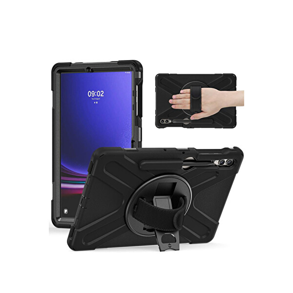 Newface Samsung Galaxy X610 Tab S9 FE Plus 12.4 Kılıf Amazing Tablet Kapak - Siyah