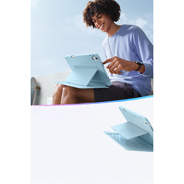 ESR Apple iPad Air 11 (2024) Flip Hybrid Kalemlikli Tablet Kılıfı - Açık Mavi