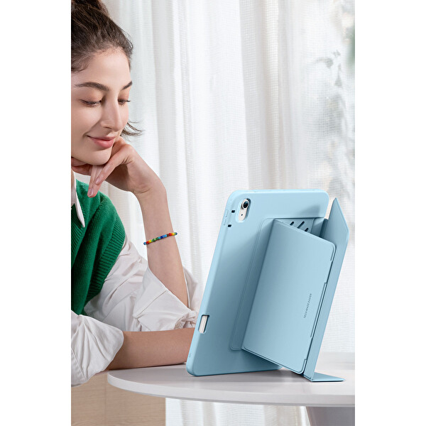 ESR Apple iPad Air 11 (2024) Flip Hybrid Kalemlikli Tablet Kılıfı - Açık Mavi