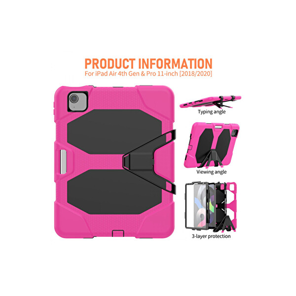 Newface Apple iPad Pro 11 (2020) Kılıf Griffin Tablet Kapak - Pembe