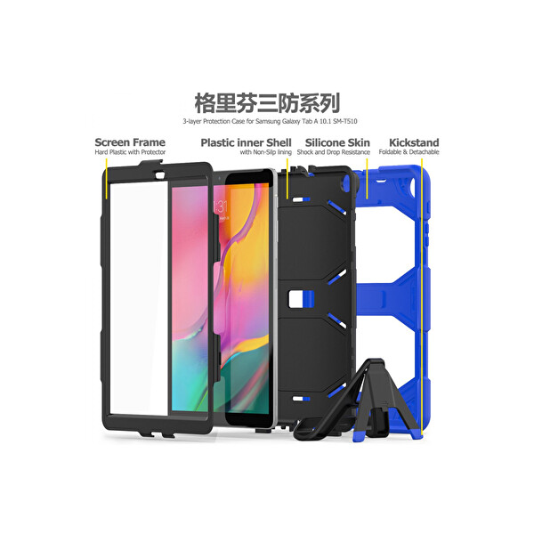 Newface Samsung Galaxy T510 Tab A 10.1 Kılıf Griffin Tablet Kapak - Mavi