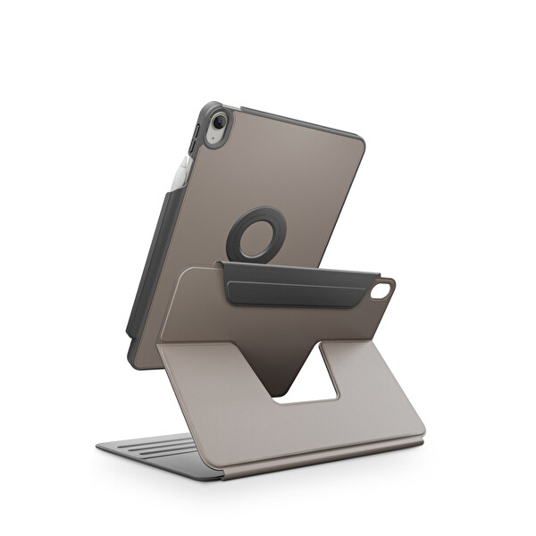 Uniq Apple iPad 2025 10.9 (10.Nesil) Rovus Snapmount 360 Derece Dönebilen Manyetik Tablet Kılıf - Gri