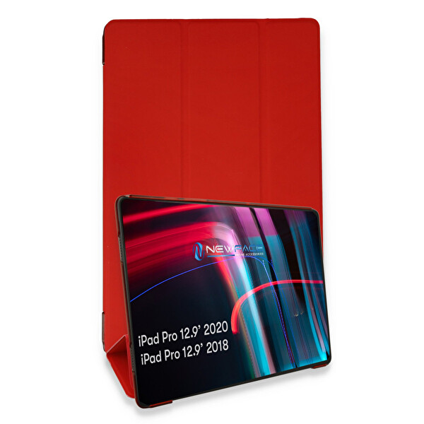 Newface Apple iPad Pro 12.9 (2021) Kılıf Tablet Smart Kılıf - Kırmızı