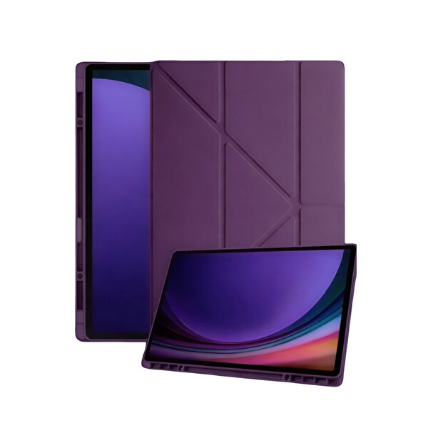 Newface Samsung Galaxy Tab A11 Plus Kalemlikli Mars Tablet Kılıfı - Mürdüm