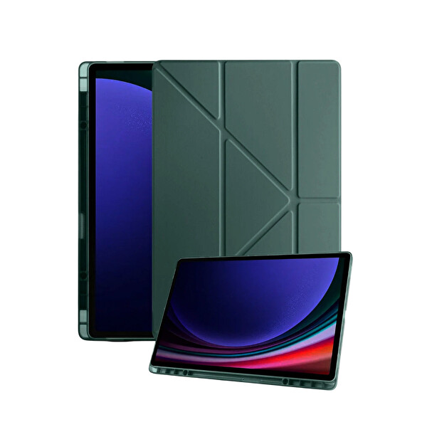 Newface Samsung Galaxy Tab A11 Plus Kalemlikli Mars Tablet Kılıfı - Koyu Yeşil