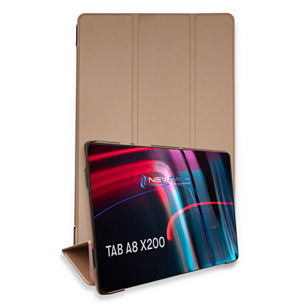 Newface Samsung Galaxy X200 Tab A8 10.5 Kılıf Tablet Smart Kılıf - Rose Gold