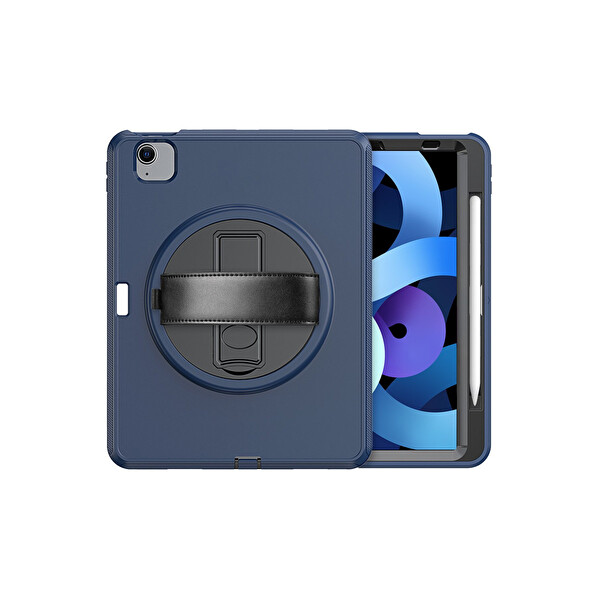 Newface Apple iPad 2025 10.9 10.Nesil (A16) Kılıf Hand Strap Tablet Kılıfı - Lacivert