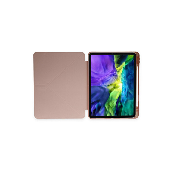Newface Samsung Galaxy P610 Tab S6 Lite 10.4 Kılıf Kalemlikli Mars Tablet Kılıfı - Rose Gold