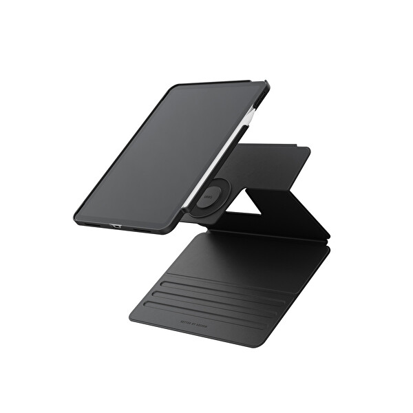 Uniq Apple iPad Air 13 (2024) Rovus Snapmount 360 Derece Dönebilen Manyetik Tablet Kılıf - Siyah