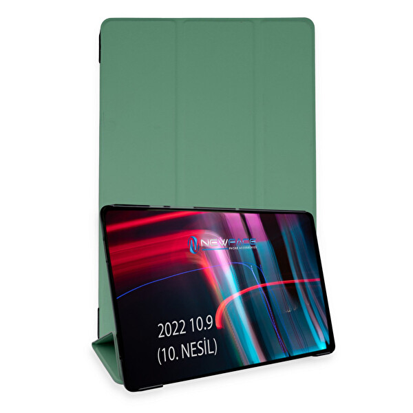 Newface Apple iPad 2025 10.9 10.Nesil (A16) Kılıf Tablet Smart Kılıf - Koyu Yeşil