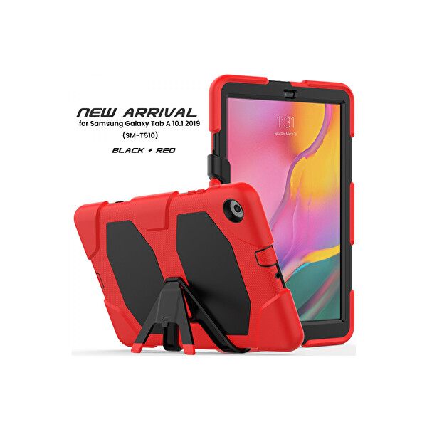 Newface Samsung Galaxy T510 Tab A 10.1 Kılıf Griffin Tablet Kapak - Kırmızı