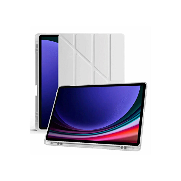 Newface Samsung Galaxy X510 Tab S9 FE 11 Kılıf Kalemlikli Mars Tablet Kılıfı - Gri