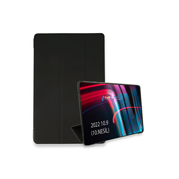 Newface Apple iPad 2025 10.9 10.Nesil (A16) Kılıf Tablet Smart Kılıf - Siyah