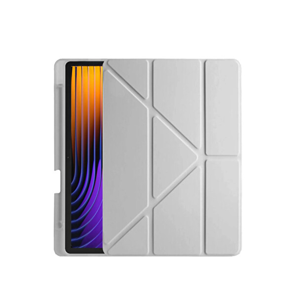 Newface Xiaomi Pad 7 Pro Kılıf Kalemlikli Mars Tablet Kılıfı - Gri