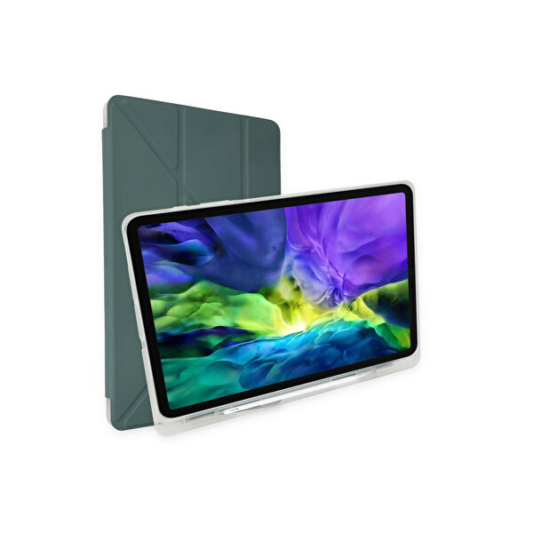 Newface Apple iPad 2025 10.9 10.Nesil (A16) Kılıf Kalemlikli Mars Tablet Kılıfı - Koyu Yeşil