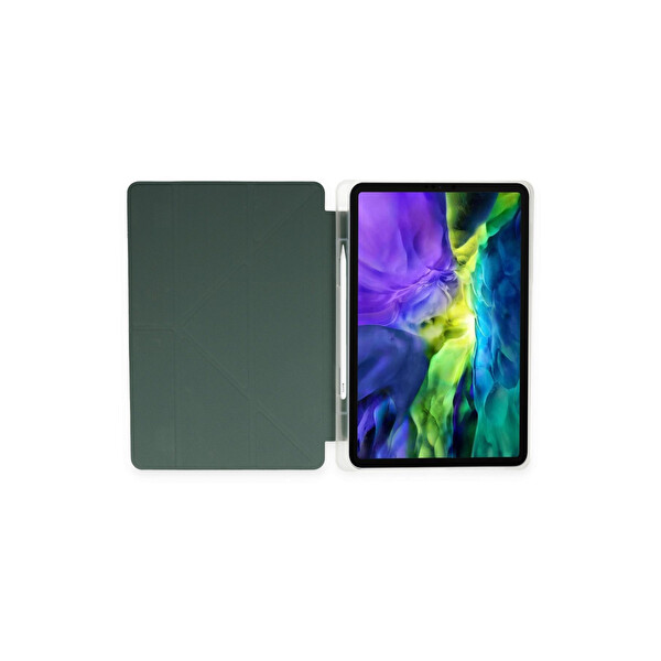 Newface Apple iPad 2025 10.9 10.Nesil (A16) Kılıf Kalemlikli Mars Tablet Kılıfı - Koyu Yeşil