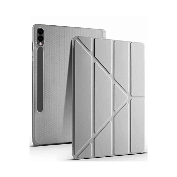 Newface Samsung Galaxy X510 Tab S9 FE 11 Kılıf Kalemlikli Mars Tablet Kılıfı - Koyu Gri