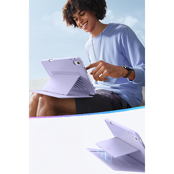 ESR Apple iPad Air 13 (2024) Flip Hybrid Kalemlikli Tablet Kılıfı - Mor