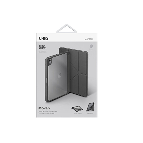 Uniq Apple iPad 2022 10.9 (10.Nesil) Moven Standlı Tablet Kapak - Gri