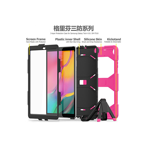 Newface Samsung Galaxy T510 Tab A 10.1 Kılıf Griffin Tablet Kapak - Pembe